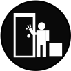 icon of delivery man at door